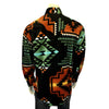 Men's Native Pattern Fleece Western Shirt in Black & Turquoise