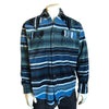 Men's Serape Pattern Fleece Western Shirt in Blue & Navy
