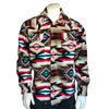 Men's Native Pattern Fleece Western Shirt in Serape Brown