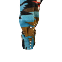 Men's Native Pattern Fleece Western Shirt in Turquoise & Brown