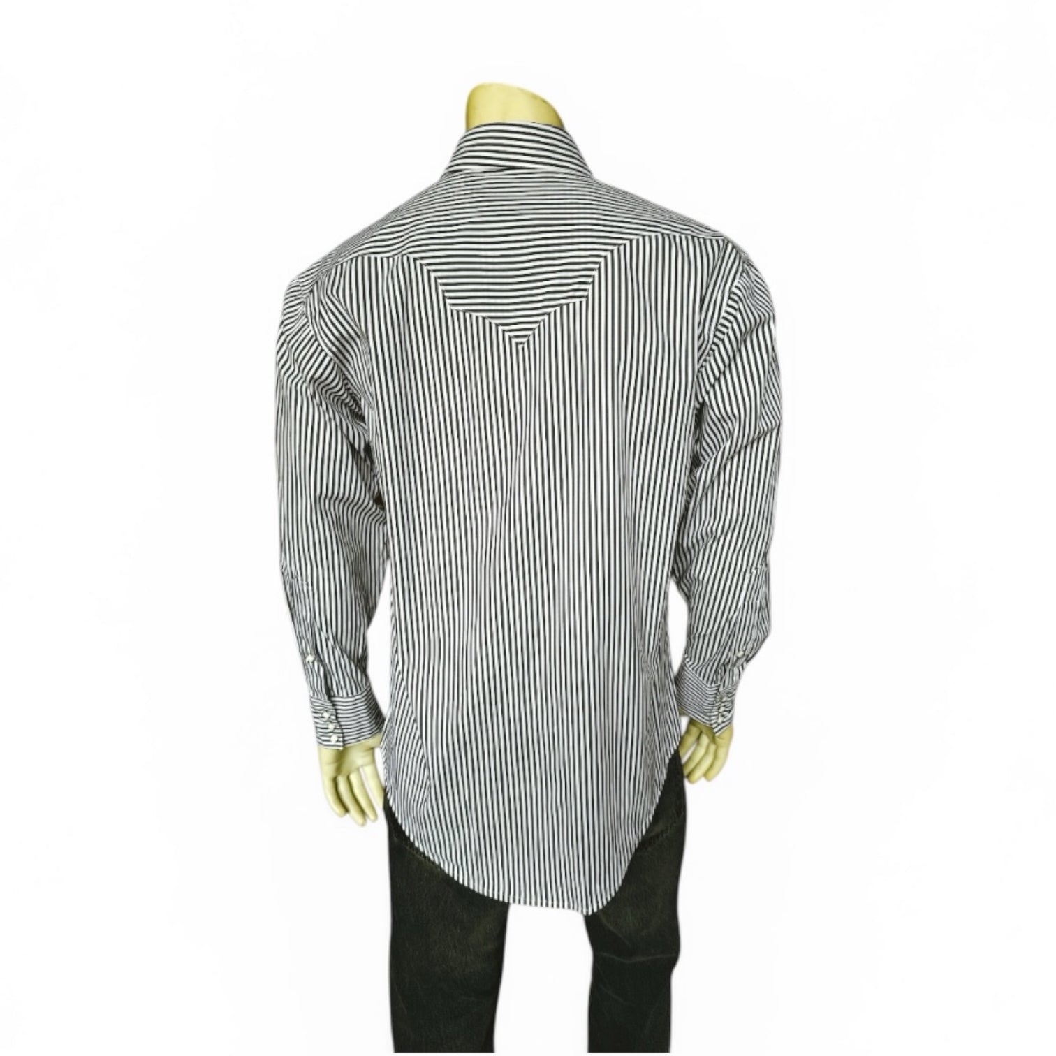 Men's Fine Black Stripe Western Shirt