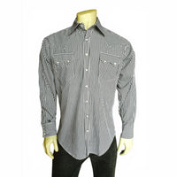 Men's Fine Black Stripe Western Shirt