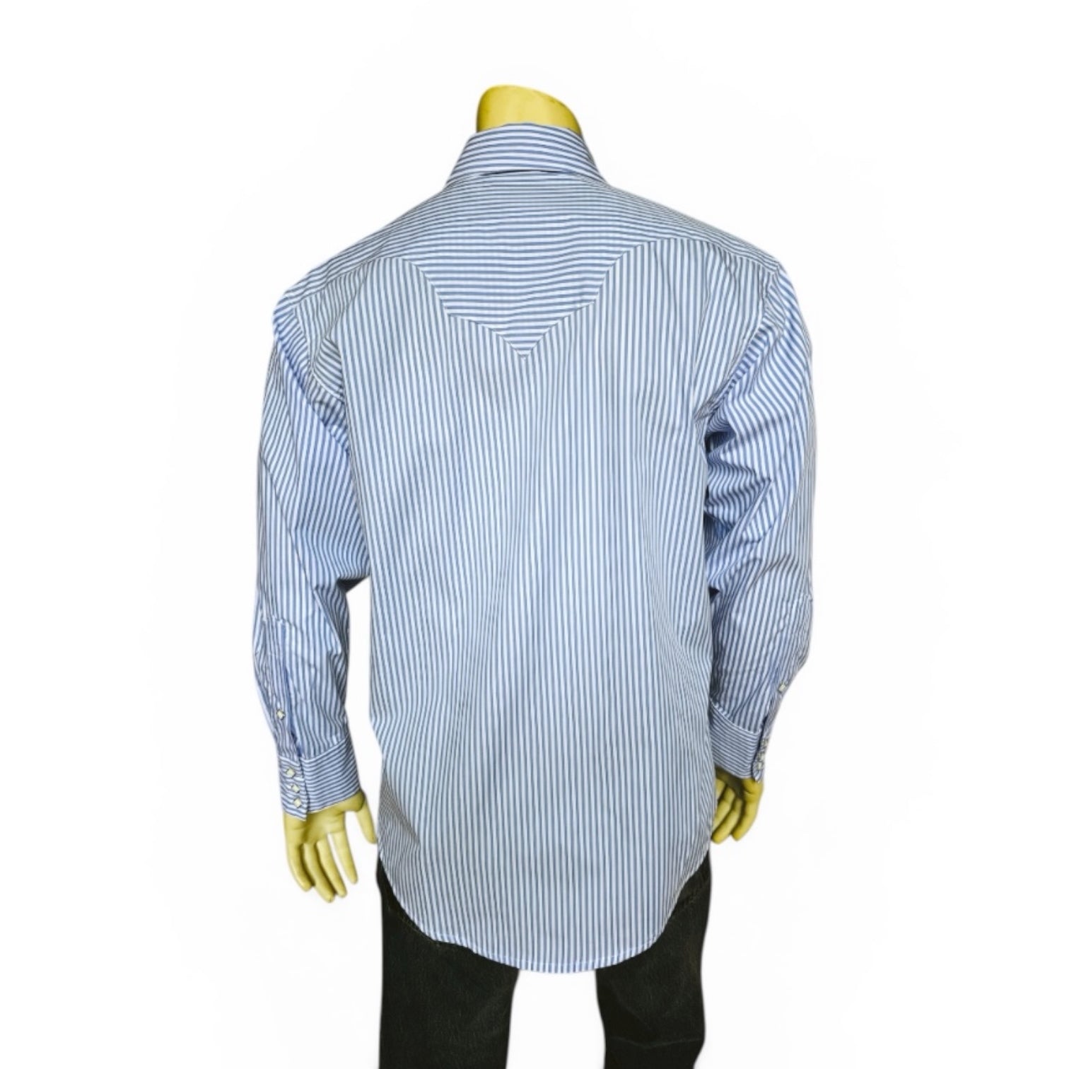Men's Fine Blue Stripe Western Shirt
