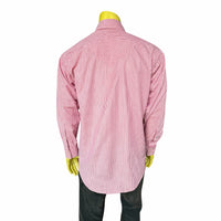 Men's Fine Burgundy Stripe Western Shirt