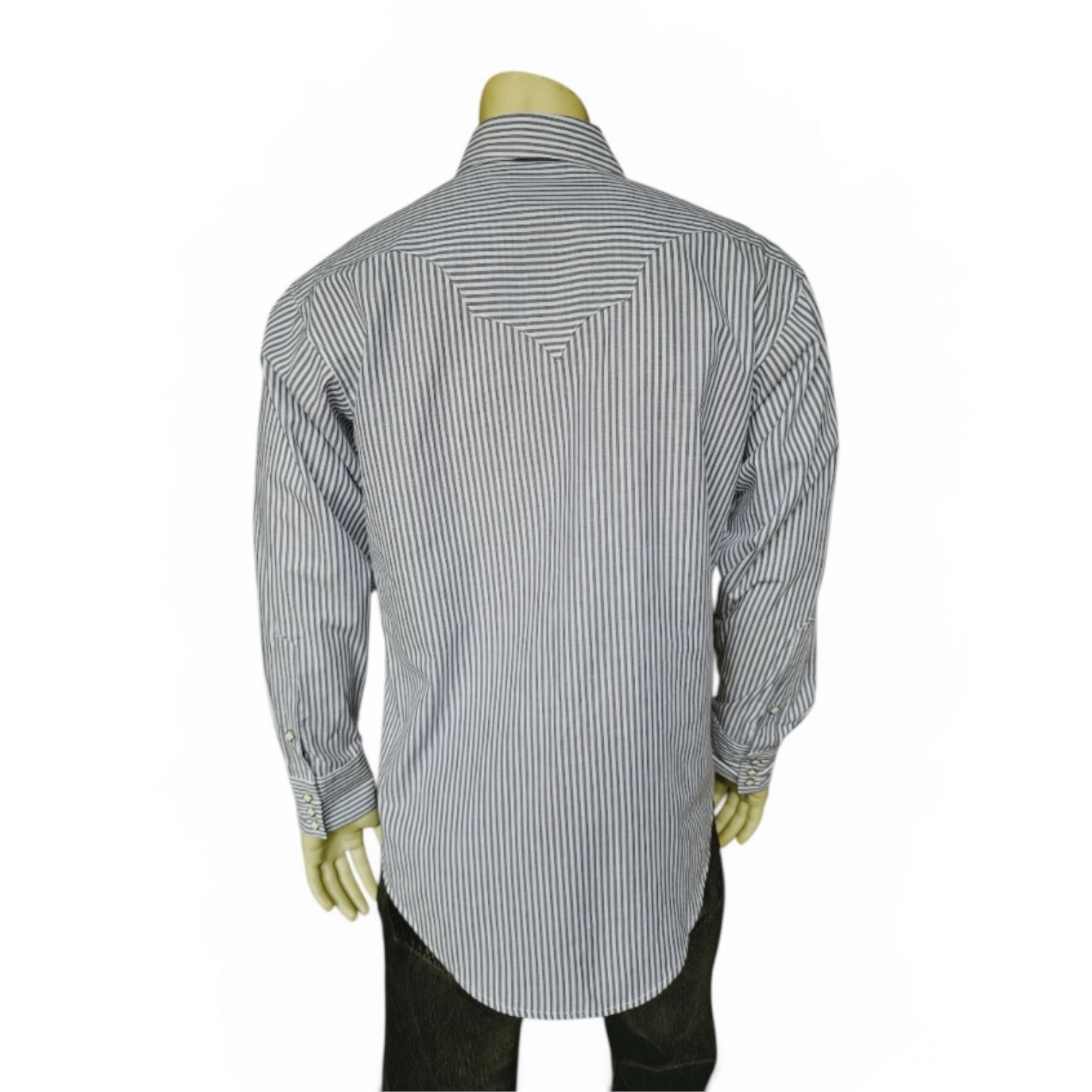 Men's Fine Navy Stripe Western Shirt