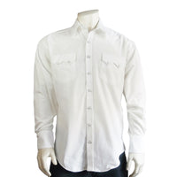 Men's Vintage Buttery Soft White Corduroy Western Shirt