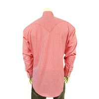 Men's Slim Fit Red Gingham Check Western Shirt