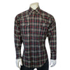 Men's Shadow Plaid Dobby Lurex Western Shirt in Black