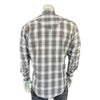 Men's Shadow Plaid Dobby Lurex Western Shirt in Grey