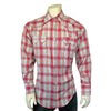 Men's Shadow Plaid Dobby Lurex Western Shirt in Red