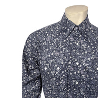 Men's Long Sleeve Navy Floral Print Western Shirt