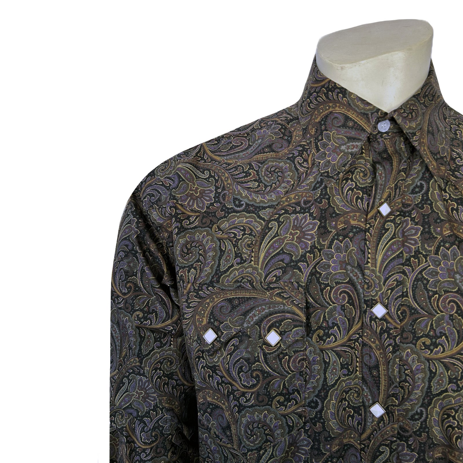 Rockmount Men's Paisley Brown Print Western Shirt