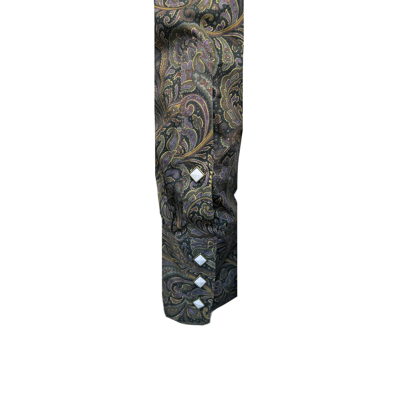 Men's Ornate Paisley Print Western Shirt in Brown