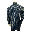 Men's Bison Skulls Print Western Shirt in Navy