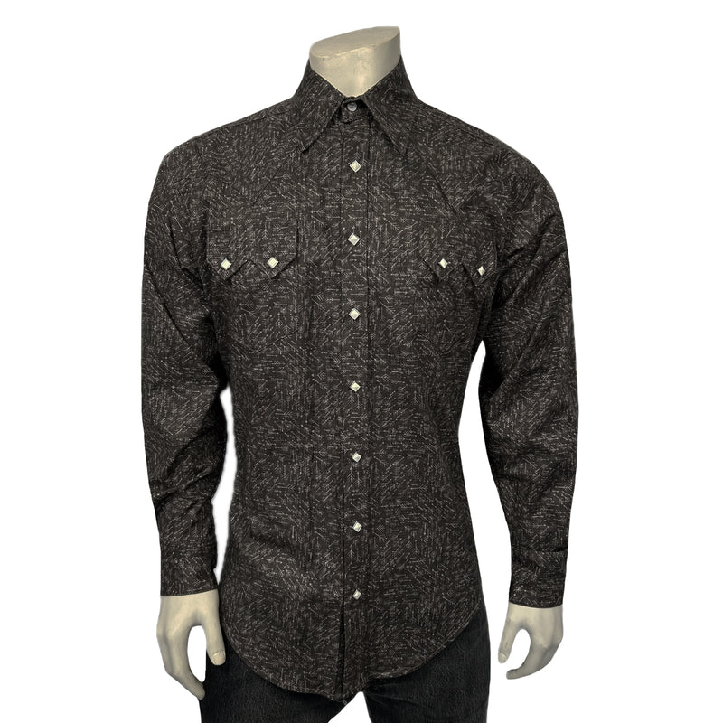 Men's Greige Follow Your Arrow Print Western Shirt Men's Greige Follow Your Arrow Print Western Shirt