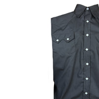 Men's Slim Fit Black Cotton Blend Western Shirt