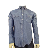 Rockmount Men's Slim Fit Blue Chambray Western Shirt