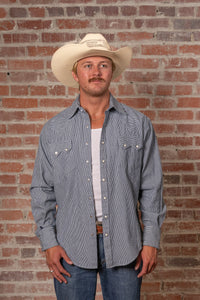 Men's Signature Denim Pinstripe Western Shirt