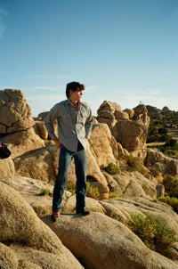 Men's Signature Denim Pinstripe Western Shirt