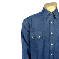 Men's Classic Light Blue Denim Western Shirt