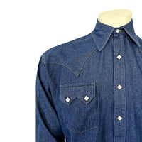 Men's Classic Stonewashed Denim Western Shirt