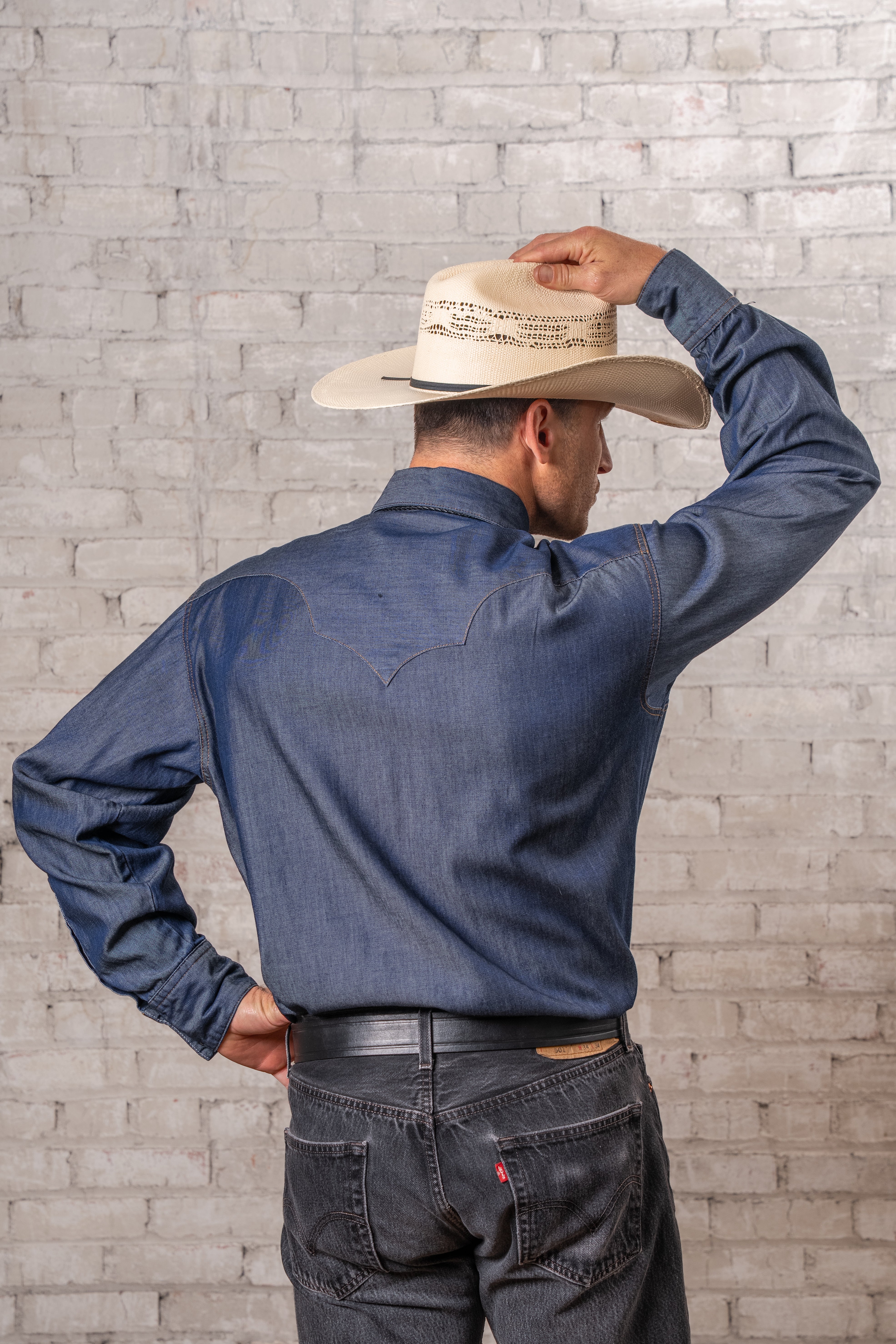 Rockmount Men's Tencel Denim Sawtooth Western Shirt