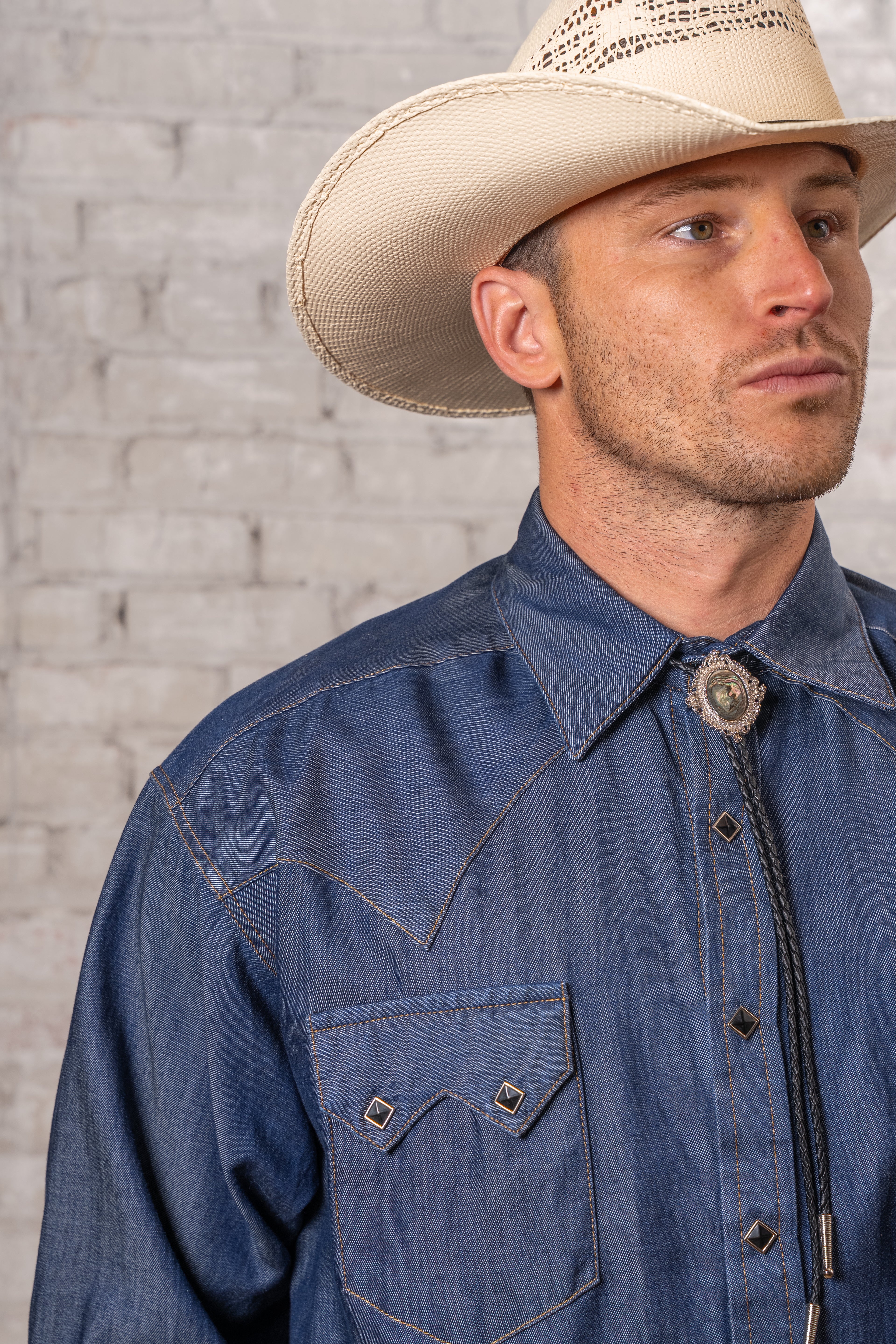 Rockmount Men's Tencel Denim Sawtooth Western Shirt