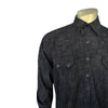 Men's Black Stonewashed Denim Sawtooth Western Shirt
