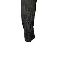 Men's Black Stonewashed Denim Sawtooth Western Shirt