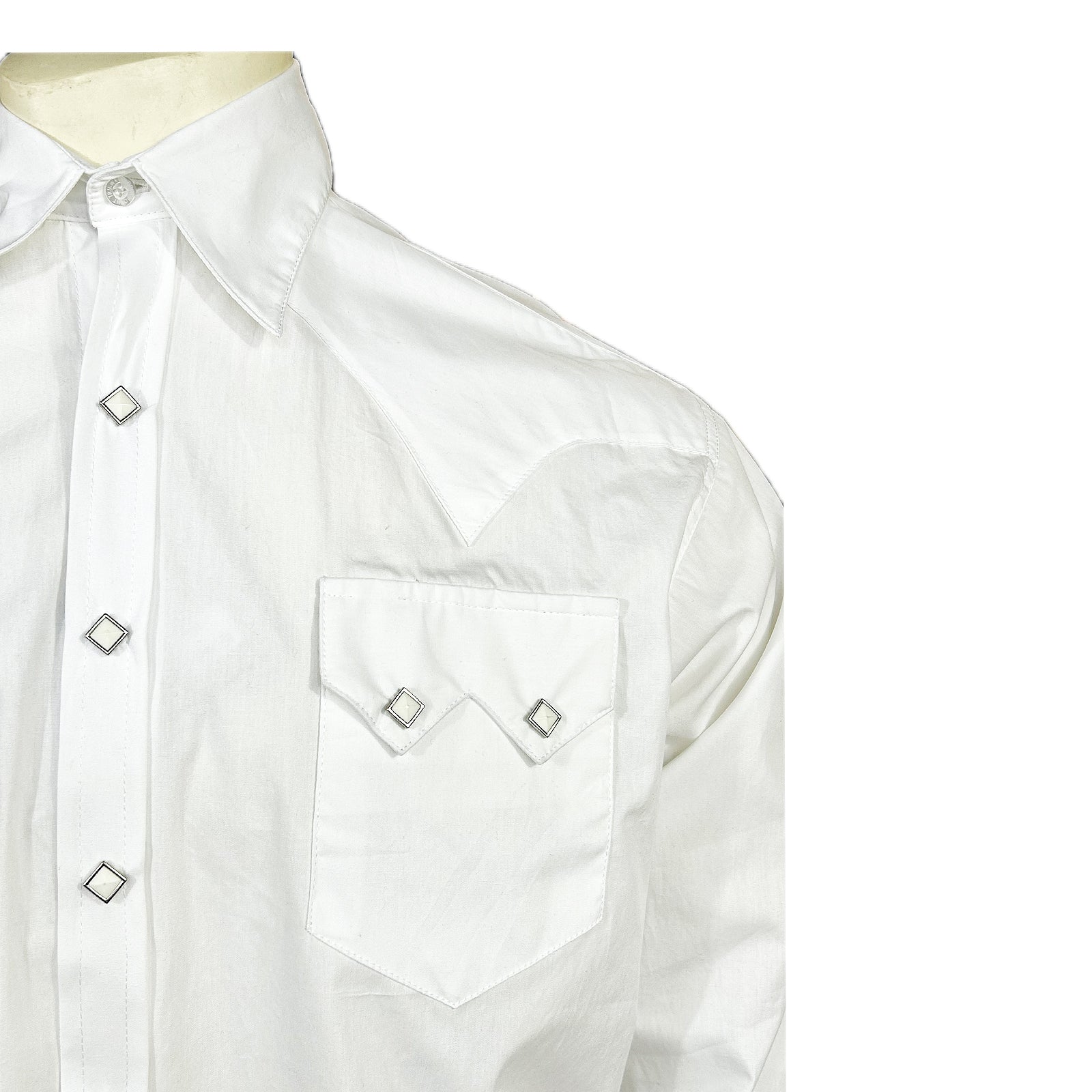 Rockmount Men's White Sawtooth Cotton Blend Western Shirt