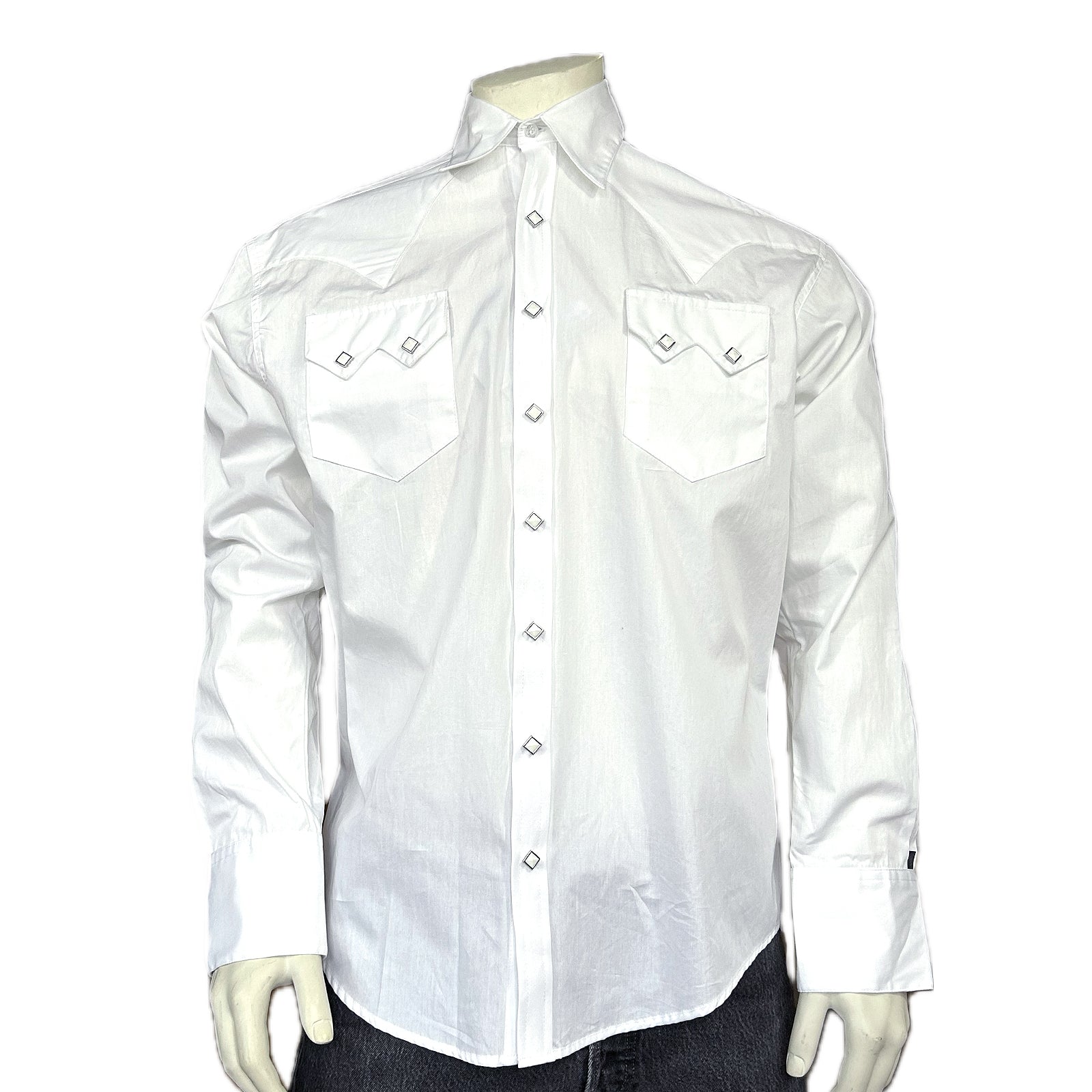 Rockmount Men's White Sawtooth Cotton Blend Western Shirt