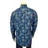 Men's Long Sleeve Navy Floral Print Western Shirt