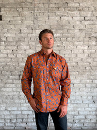 Rockmount Men's Brick Floral Print Western Shirt