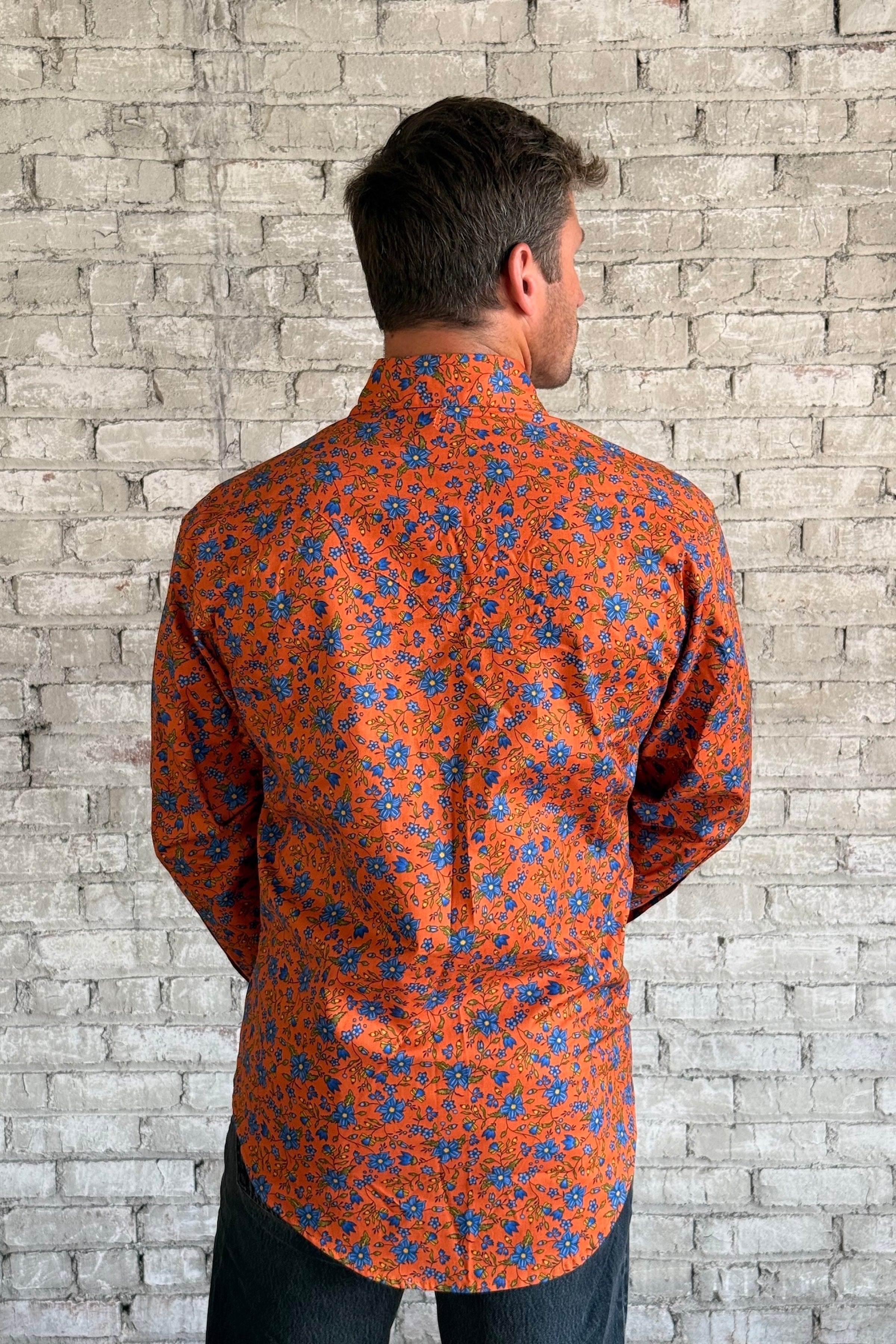 Rockmount Men's Brick Floral Print Western Shirt