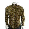 Men's Vintage Brown Floral Print Western Shirt