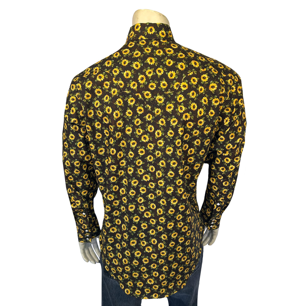 Men's Vintage Brown Floral Print Western Shirt