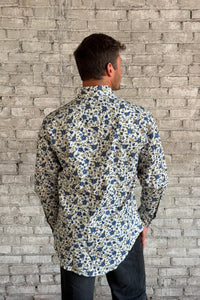 Rockmount Men's Ivory Floral Print Western Shirt
