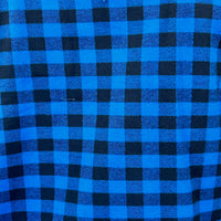 Men's Plush Flannel Blue & Black Buffalo Check Western Shirt