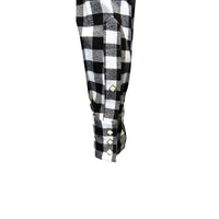 Men's Plush Flannel White & Black Buffalo Check Western Shirt