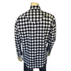 Men's Plush Flannel White & Black Buffalo Check Western Shirt