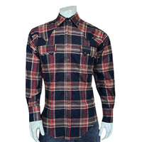 Men's Plush Flannel Brown & Black Plaid Western Shirt