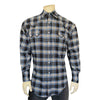 Men's Plush Flannel Black & Grey Plaid Western Shirt