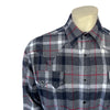 Men's Plush Flannel Black & Grey Plaid Western Shirt