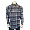 Men's Plush Flannel Black & Grey Plaid Western Shirt