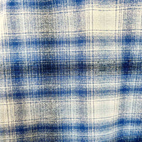 Men's Plush Flannel Blue & Grey Plaid Western Shirt