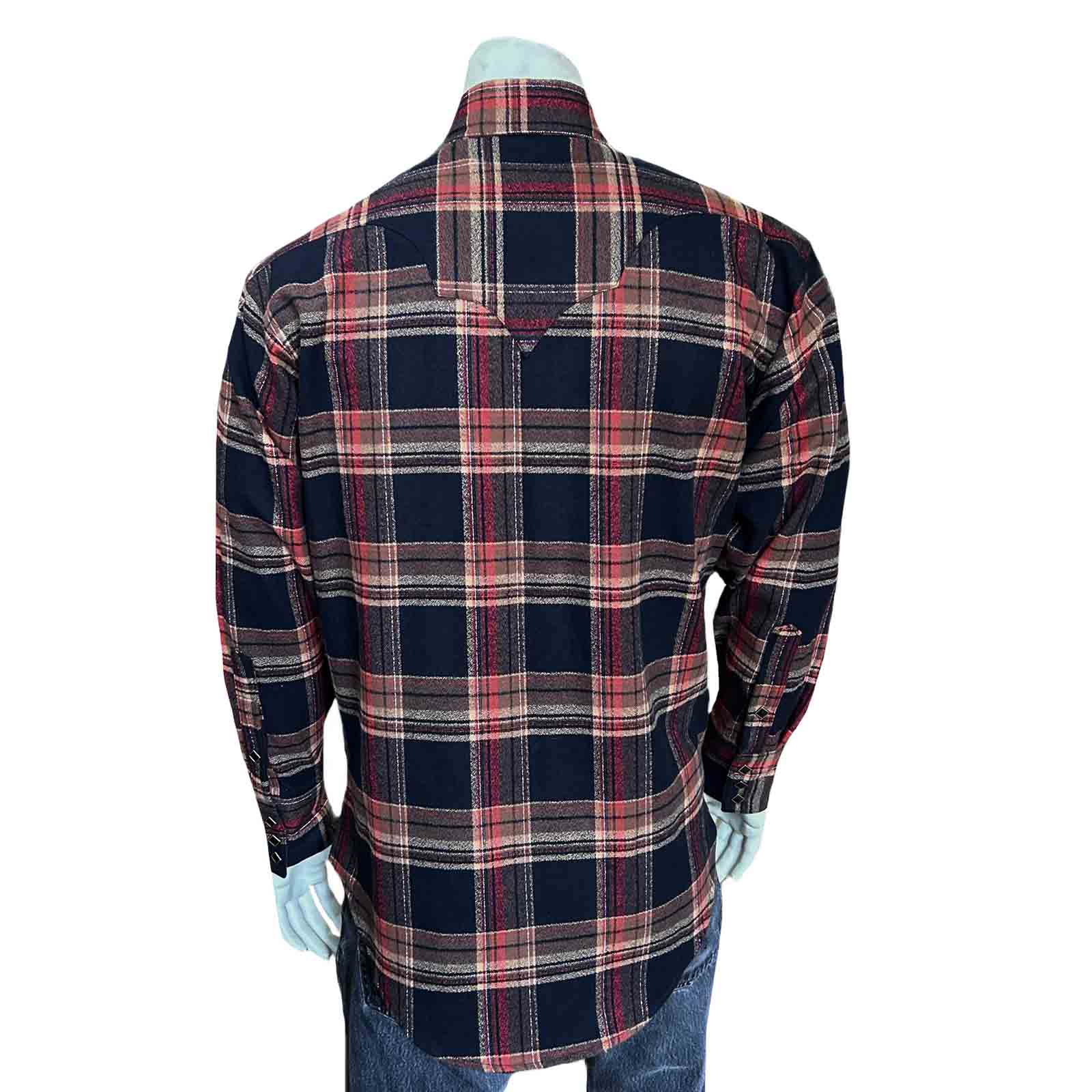 Rockmount Men's Plush Flannel Brown & Black Plaid Western Shirt