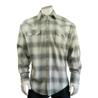 Men's Plush Flannel Green & Beige Plaid Western Shirt