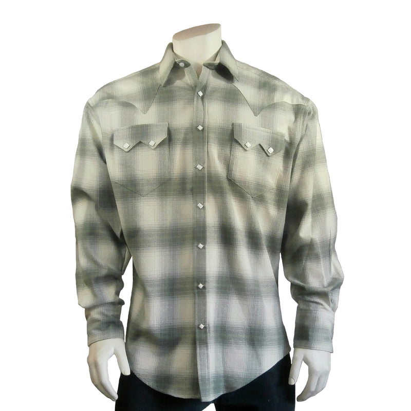 Rockmount Men's Plush Green Flannel Plaid Western Shirt
