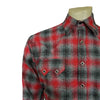 Men's Plush Flannel Red & Grey Plaid Western Shirt