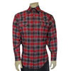 Men's Plush Flannel Red & Grey Plaid Western Shirt